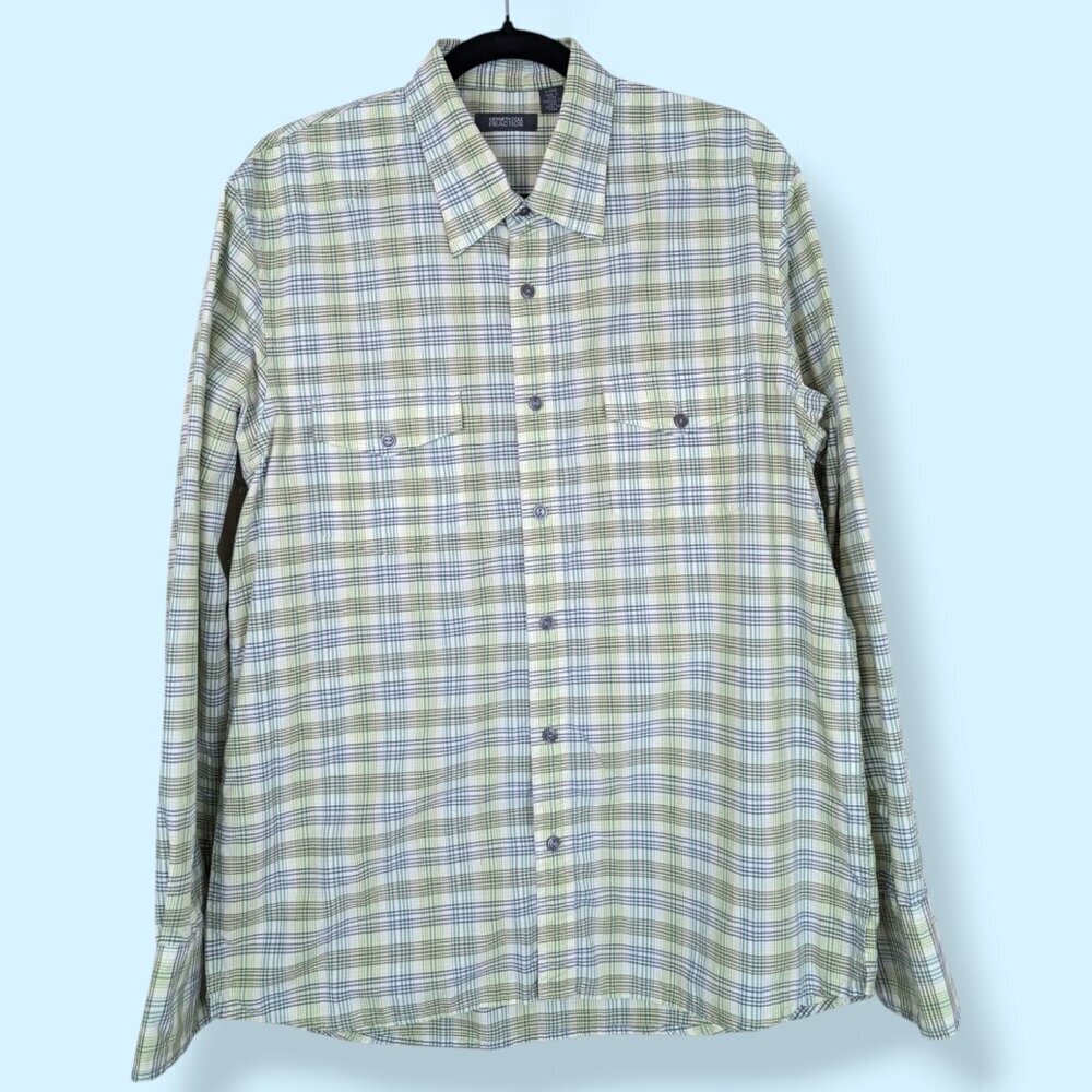 Kenneth Cole Reaction 100% Cotton Plaid Shirt
